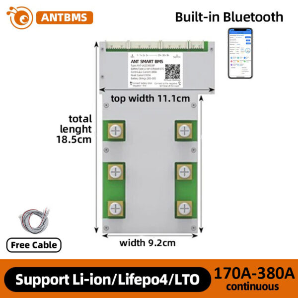 ANT BMS 21S-30S 170A-380A 420A Smart 112V Lifepo4 li-ion LTO Battery Protection Board